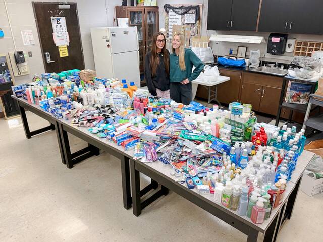 Brookings High School HOSA collected many hygiene products to be distributed to those in need. (Courtesy photo)