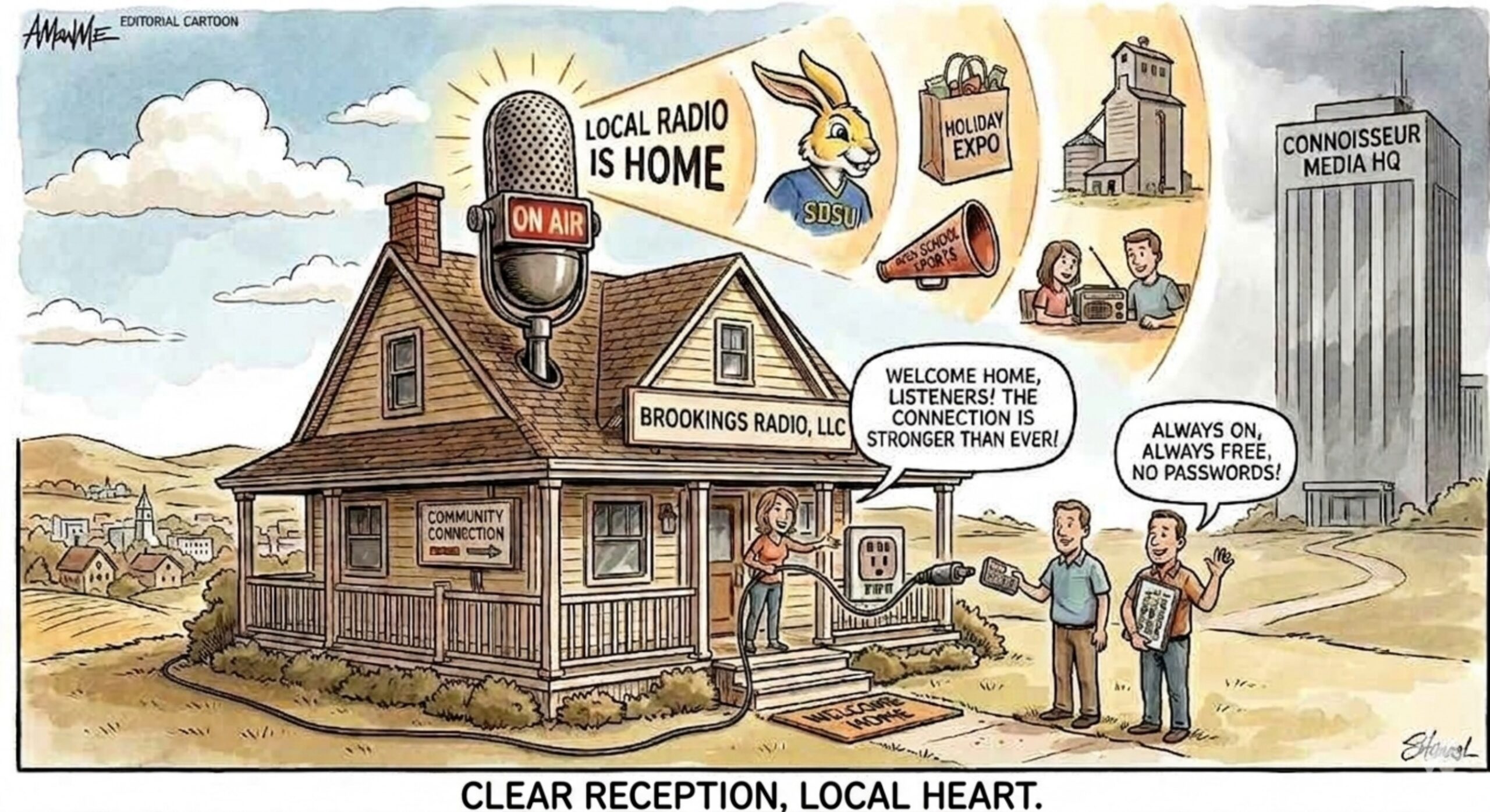Editorial cartoon: Radio stations return to local ownership
