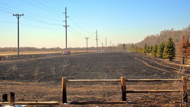 A blackened landscape was left in the aftermath of a grass fire at Dakota Nature Park on April 12.
                                 Mondell Keck/Brookings Register