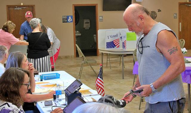 Voters were doing their civic duty at the Bethel Baptist Church voting centers on June 2 a little before the noon hour.