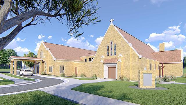 This artists rendering shows what Mount Calvary Lutheran Church will look like after the completion of the expansion project.