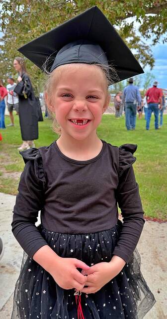 Rinken is seen wearing her cousin Drews graduation cap; she, too, graduated from Head Start that week.
Courtesy photos