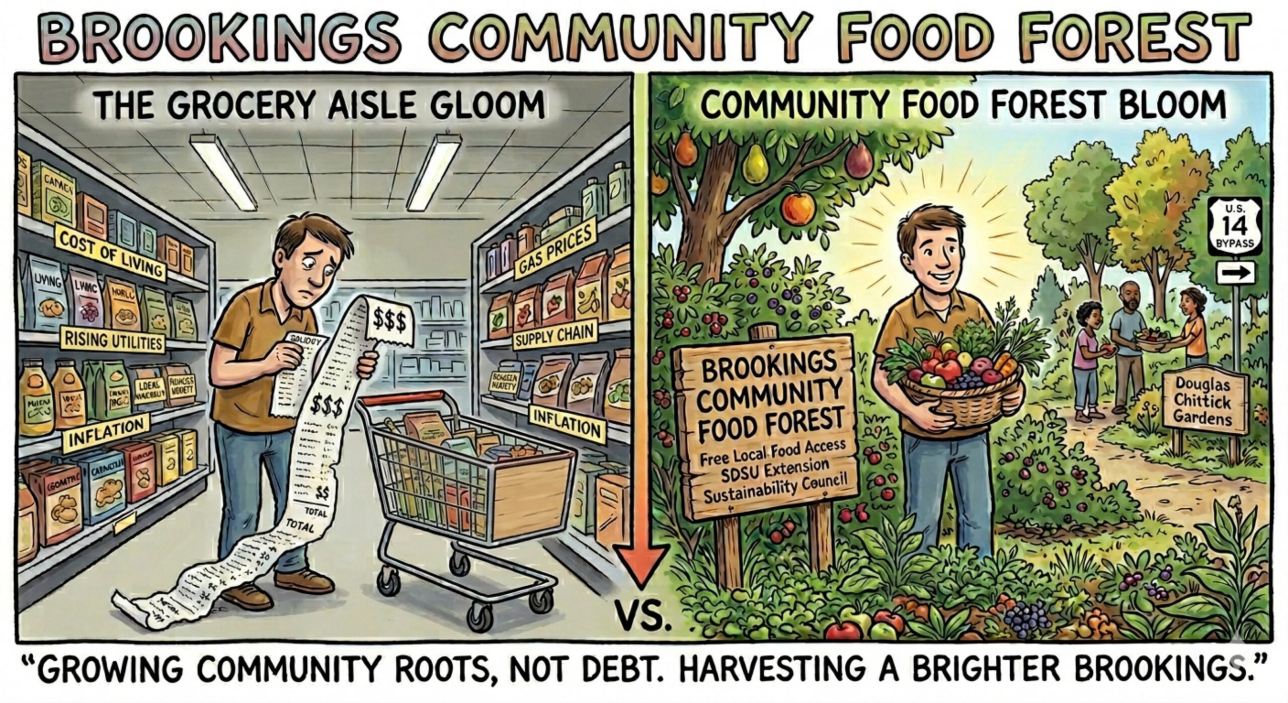 Editorial cartoon: Food forest in Brookings