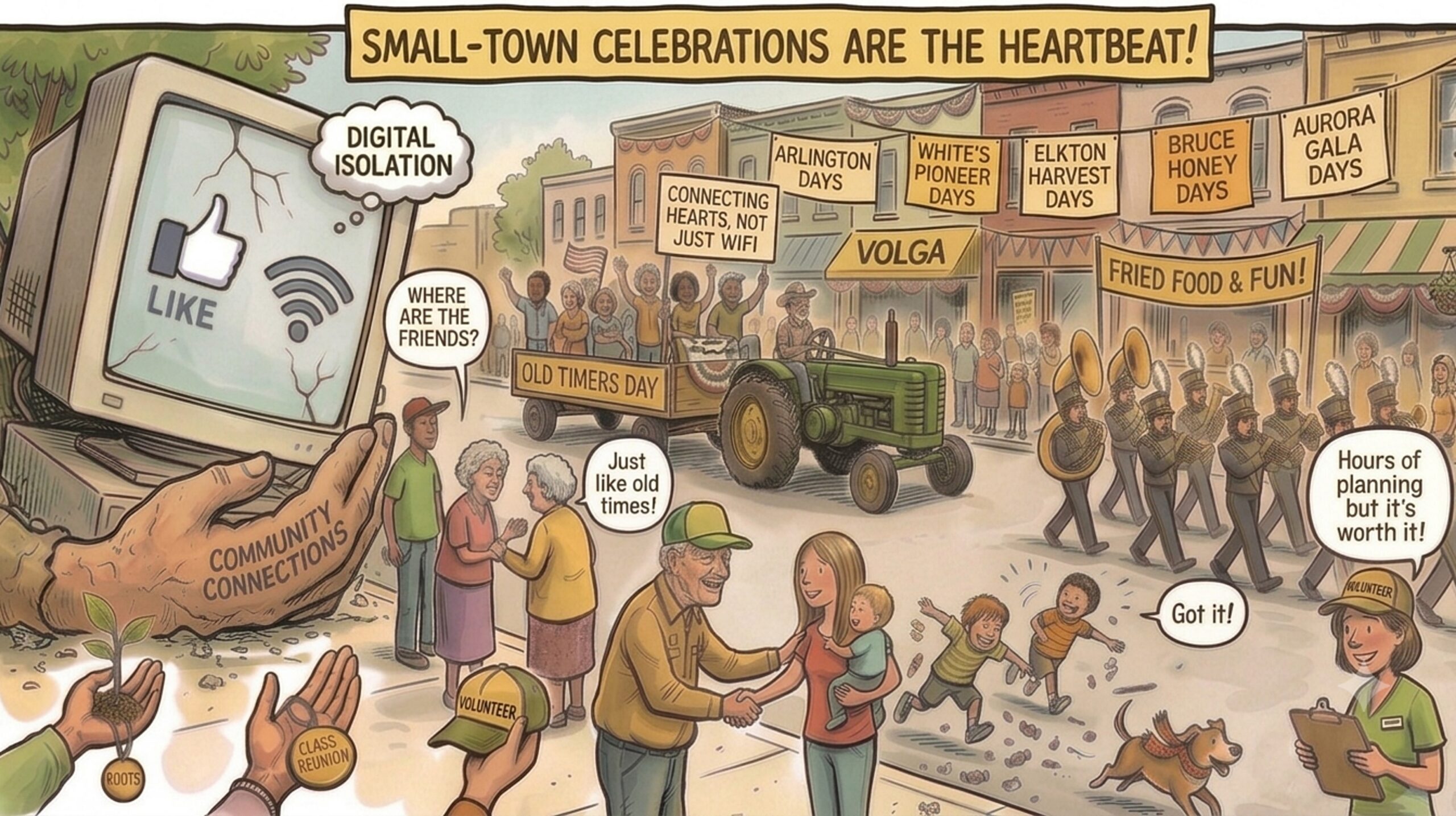 Editorial cartoon: Small-town celebrations are the best